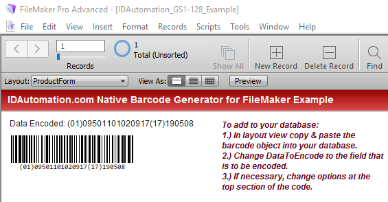 Native Linear Generator for Filemaker screenshot