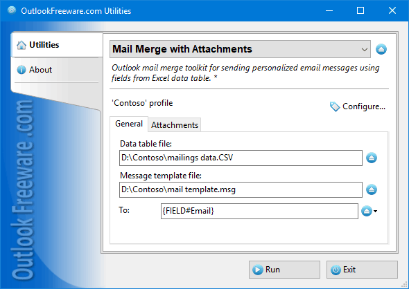 Mail Merge with Attachments screenshot