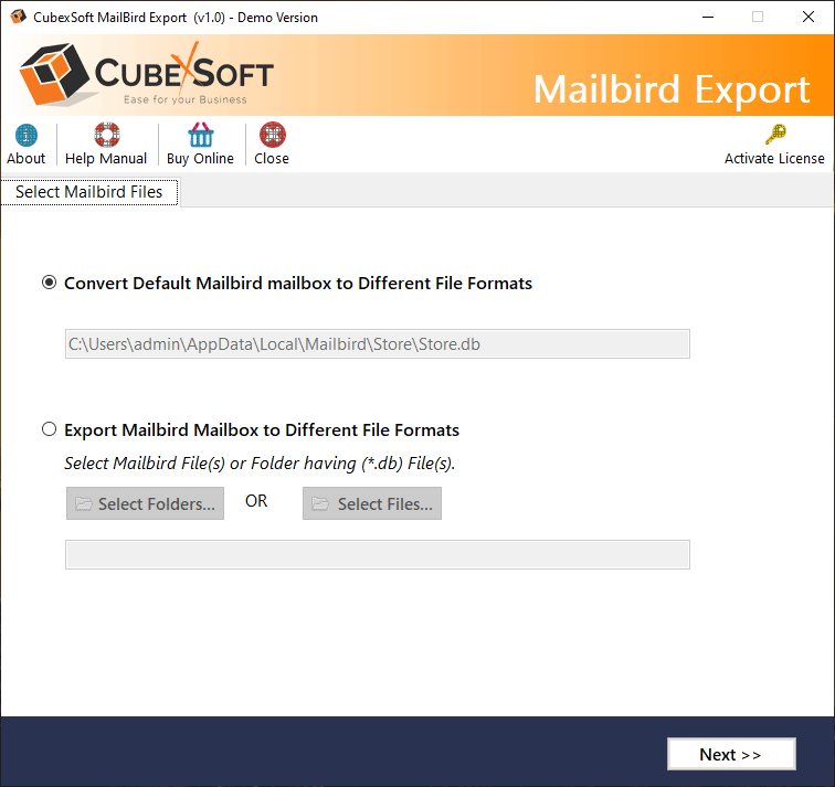 CubexSoft Mailbird Converter screenshot