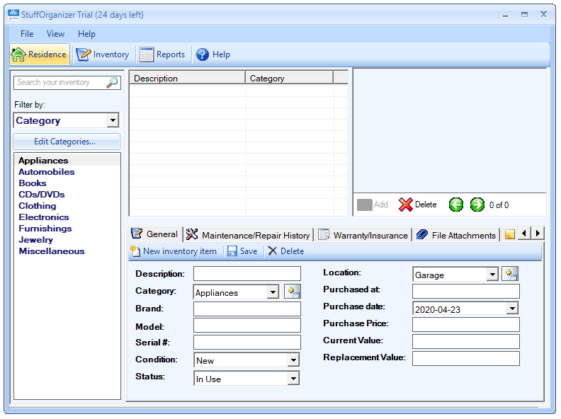 isimSoftware Stuff Organizer Software screenshot