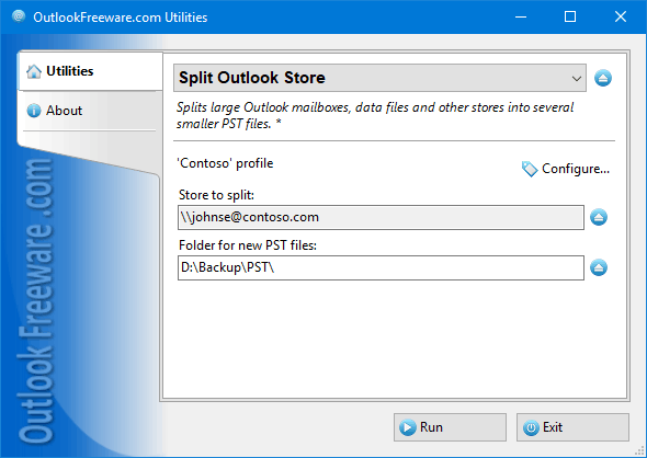 Split PST Files screenshot