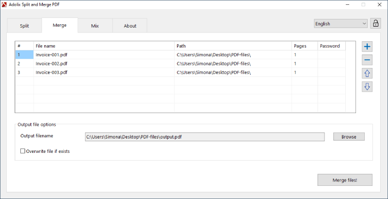 Adolix Split and Merge PDF screenshot