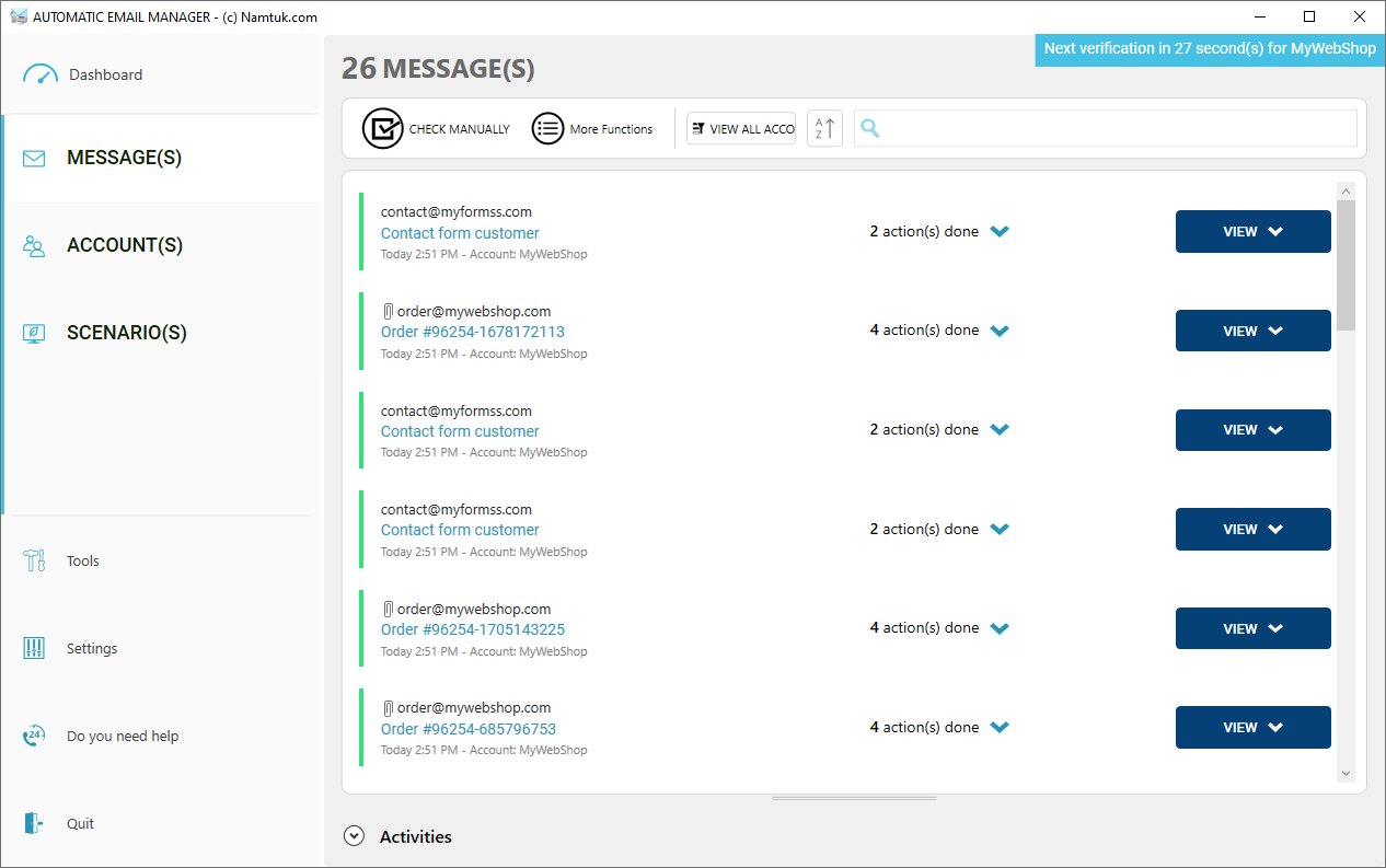 Automatic Email Manager screenshot