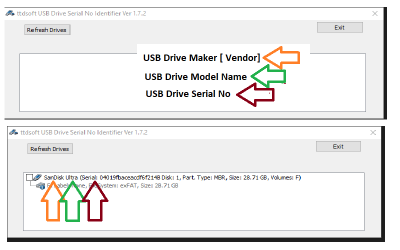 ttdsoft USB Drive identifier screenshot