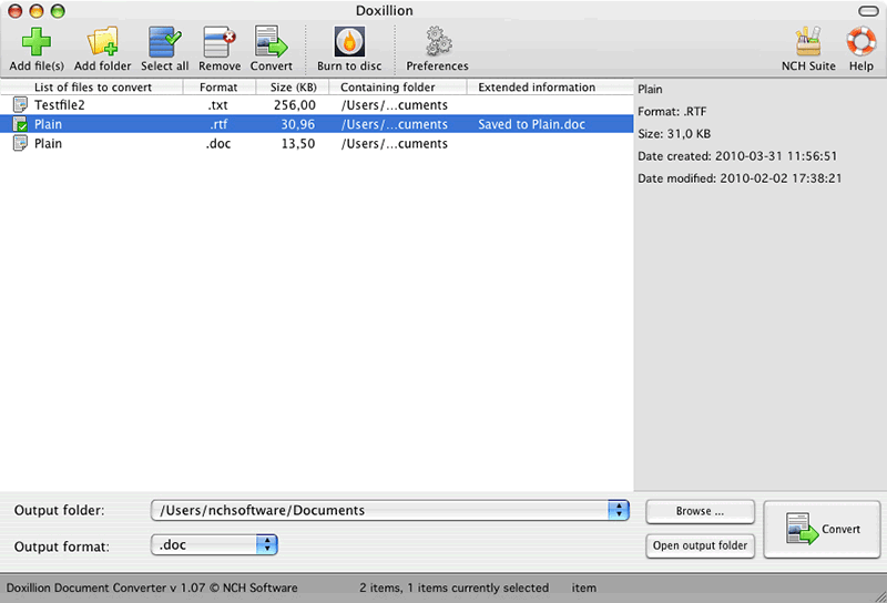 Doxillion Document Converter Plus Mac screenshot