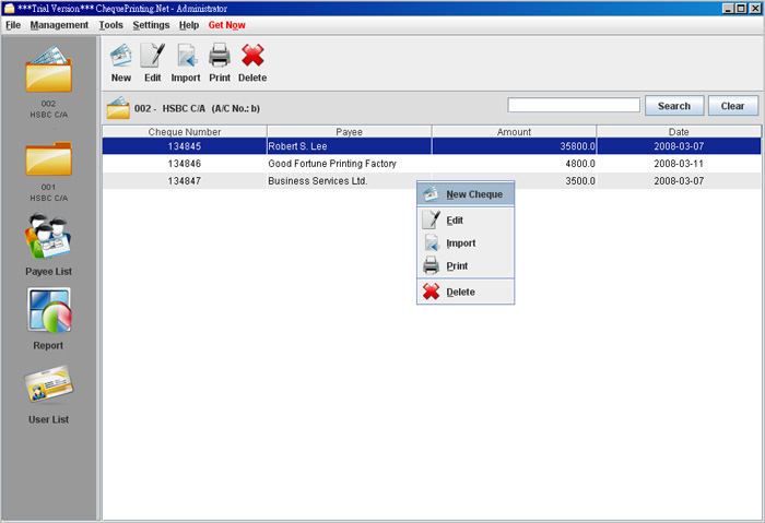 ChequePrinting.Net Software screenshot