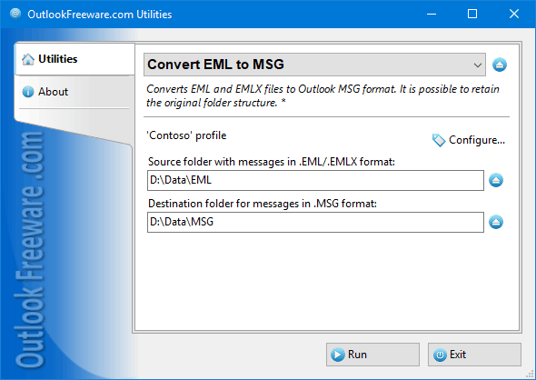 Convert EML Files to Outlook MSG screenshot