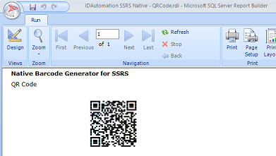 SSRS QRCode 2D Barcode Generator screenshot