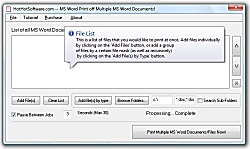 Print multiple word documents MS Word screenshot