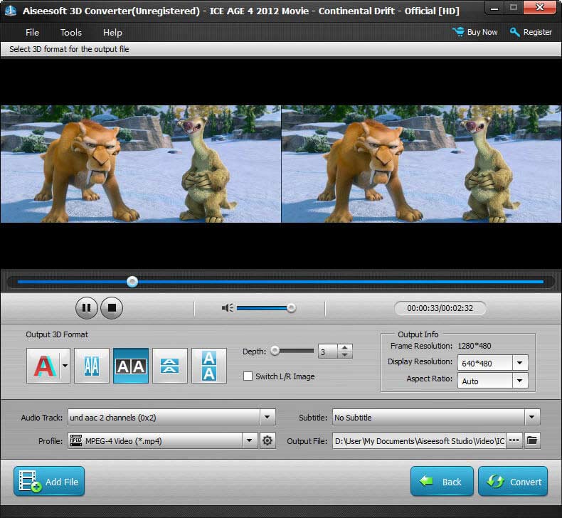 Aiseesoft 3D Converter screenshot
