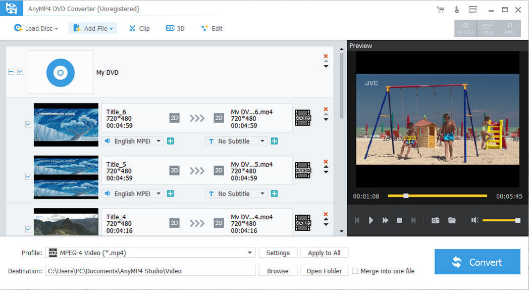 AnyMP4 DVD Converter screenshot