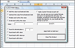 Math to multiple Excel cells screenshot