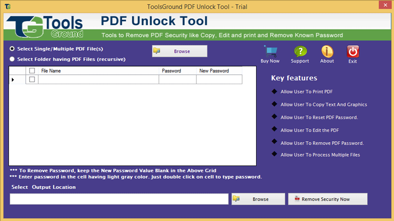 ToolsGround PDF Unlock Tool screenshot