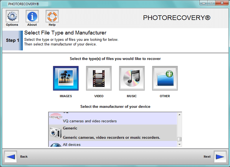 PHOTORECOVERY Standard 2019 for Windows screenshot