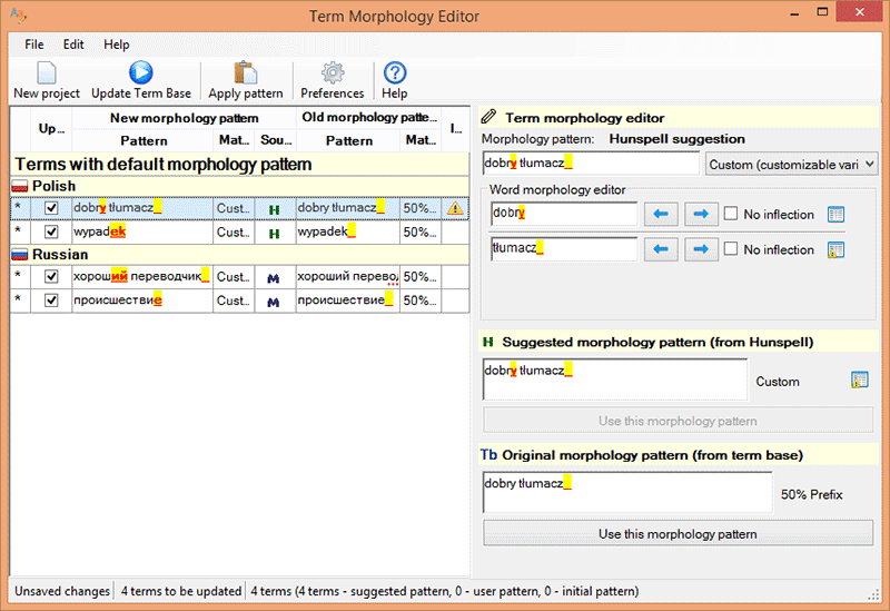 Term Morphology Editor screenshot