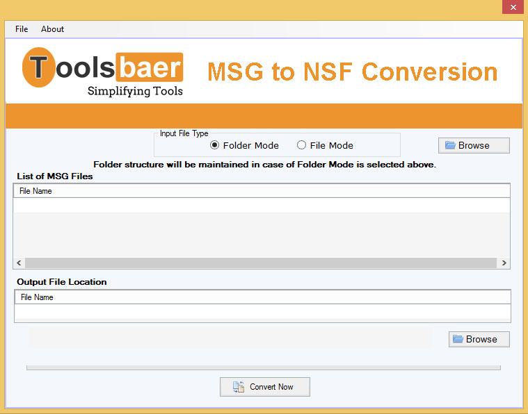 ToolsBaer MSG to NSF Conversion screenshot