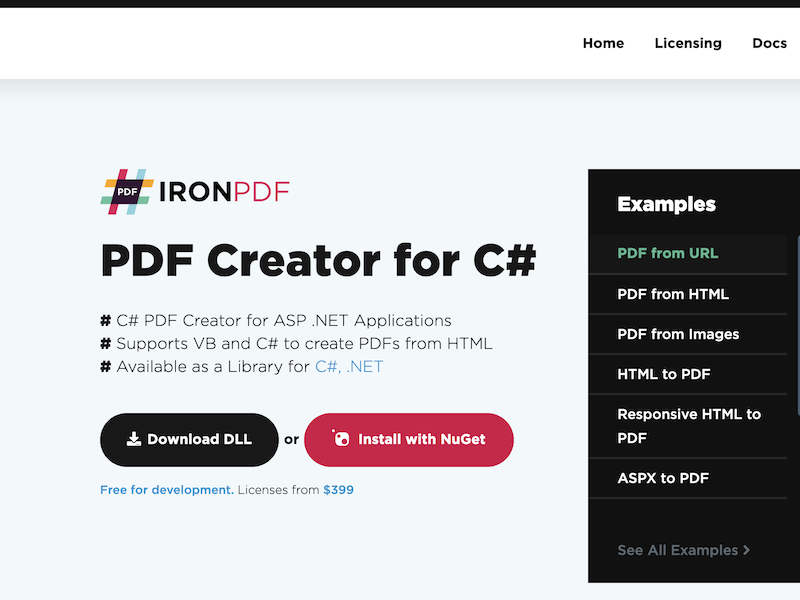 Create PDF in C# screenshot