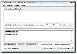 E-Mail Extraction software to get e-mail screenshot