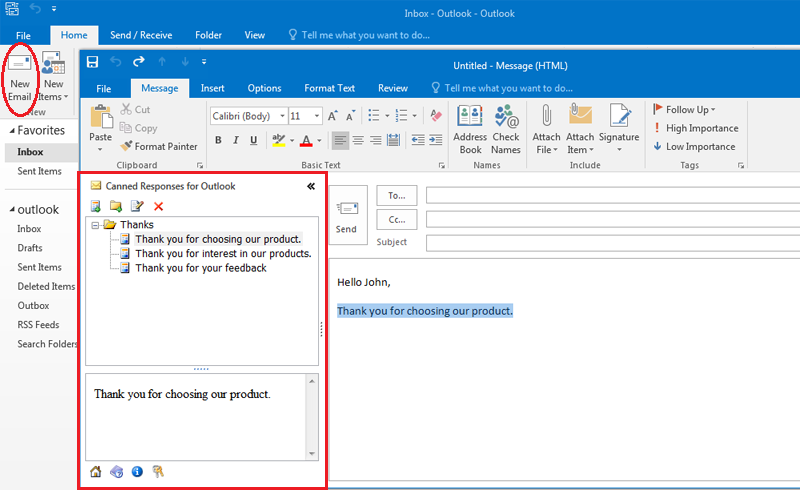 Canned Responder for Outlook screenshot