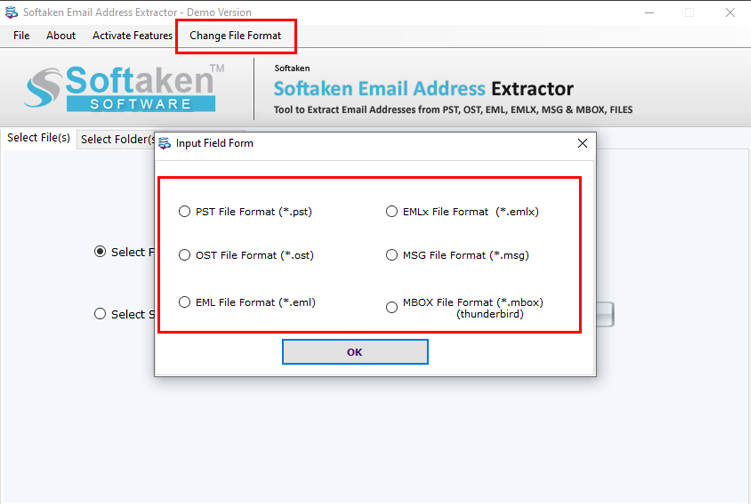 Softaken Email Address Extractor screenshot