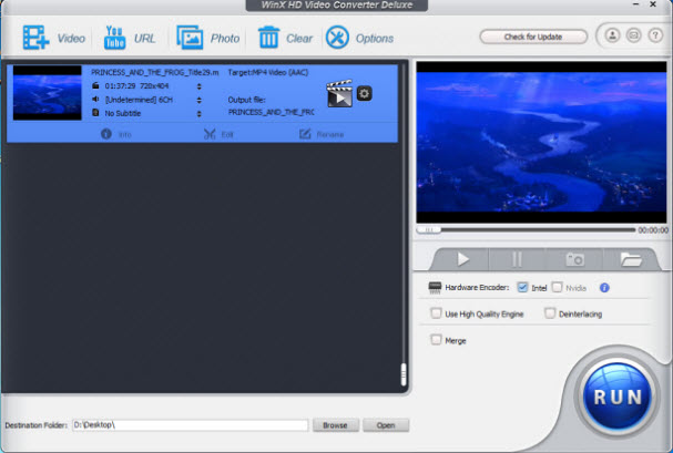 WinX HD Video Converter Deluxe screenshot