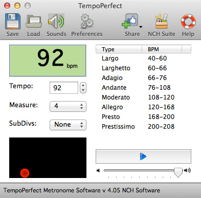TempoPerfect Metronome Free for Mac screenshot