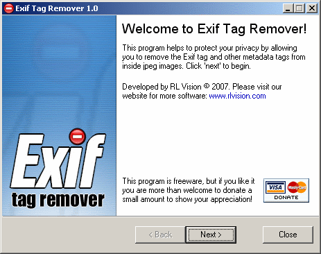 Exif Tag Remover screenshot