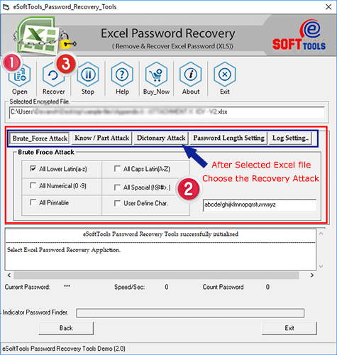 eSoftTools Excel Password Recovery screenshot