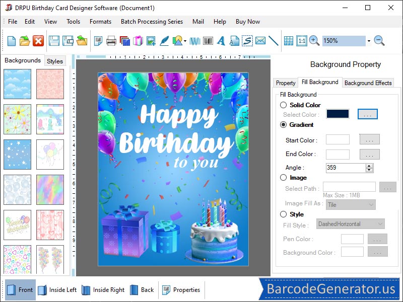 Birthday Cards Maker Programe screenshot