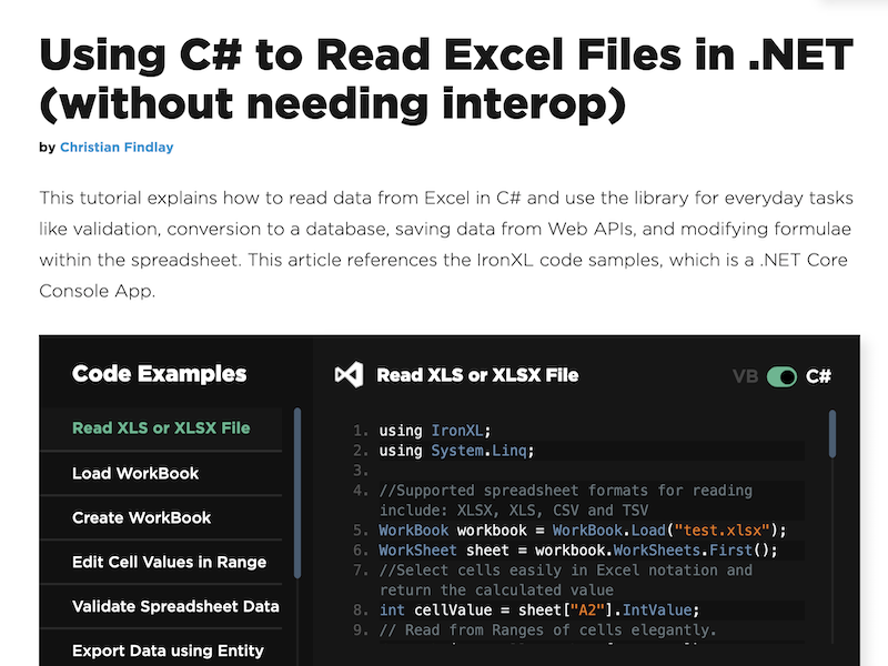 C# Read Excel File screenshot