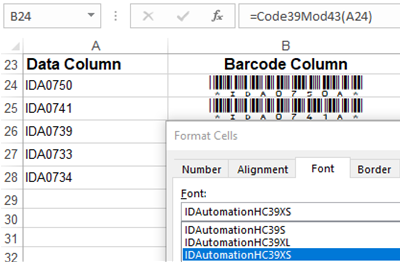 IDAutomation Code 39 Barcode Fonts screenshot