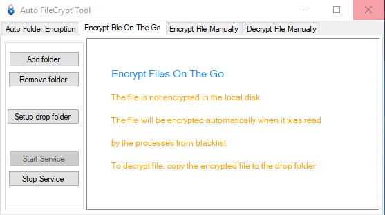 EaseFilter File Encryption On The Go SDK screenshot