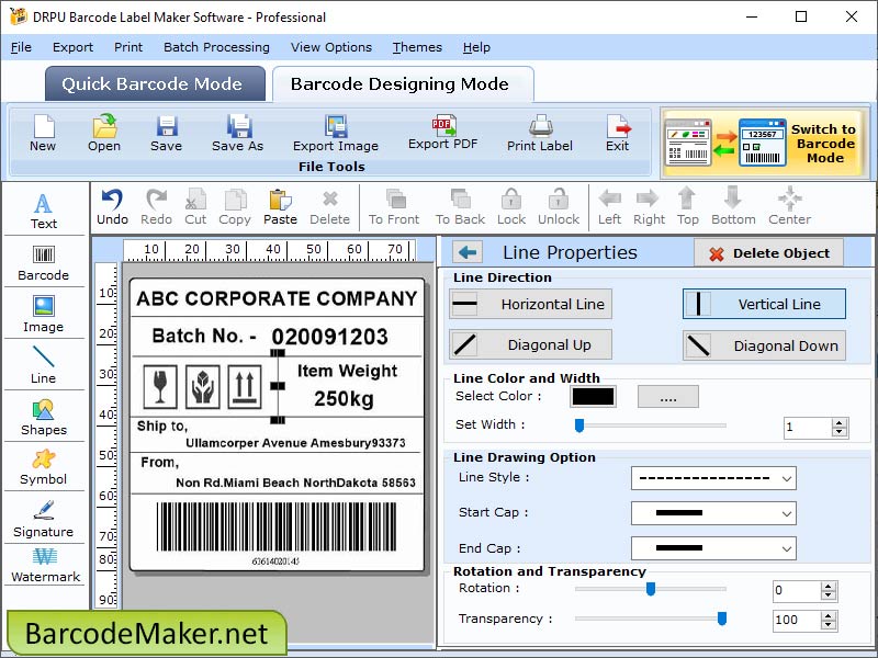 Professional Barcode Maker Software screenshot