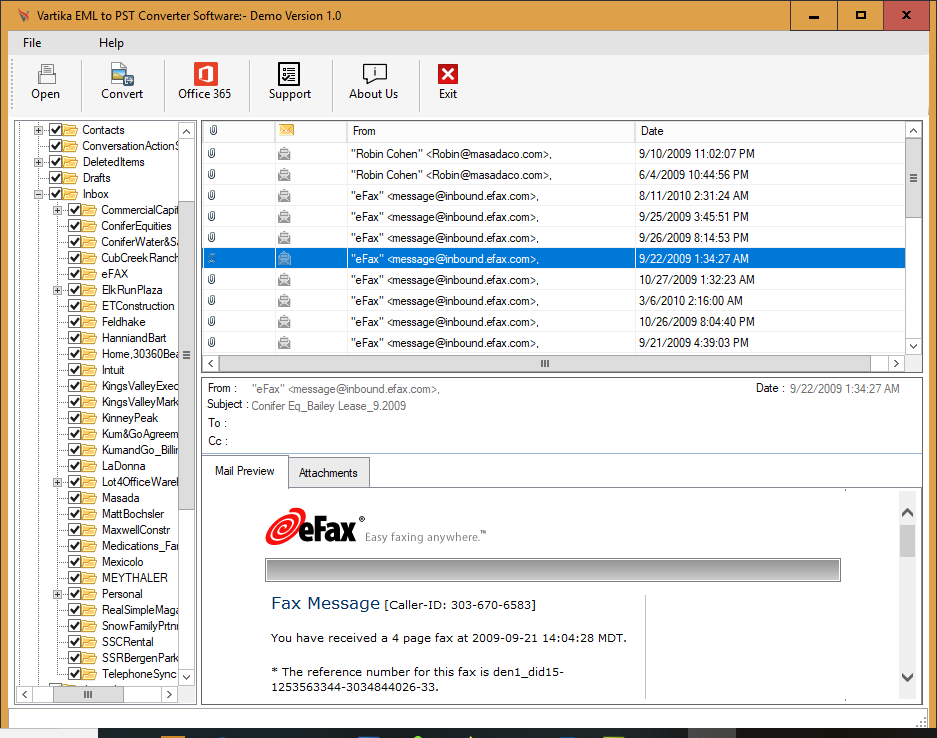 Vartika EML to PST Converter Software screenshot