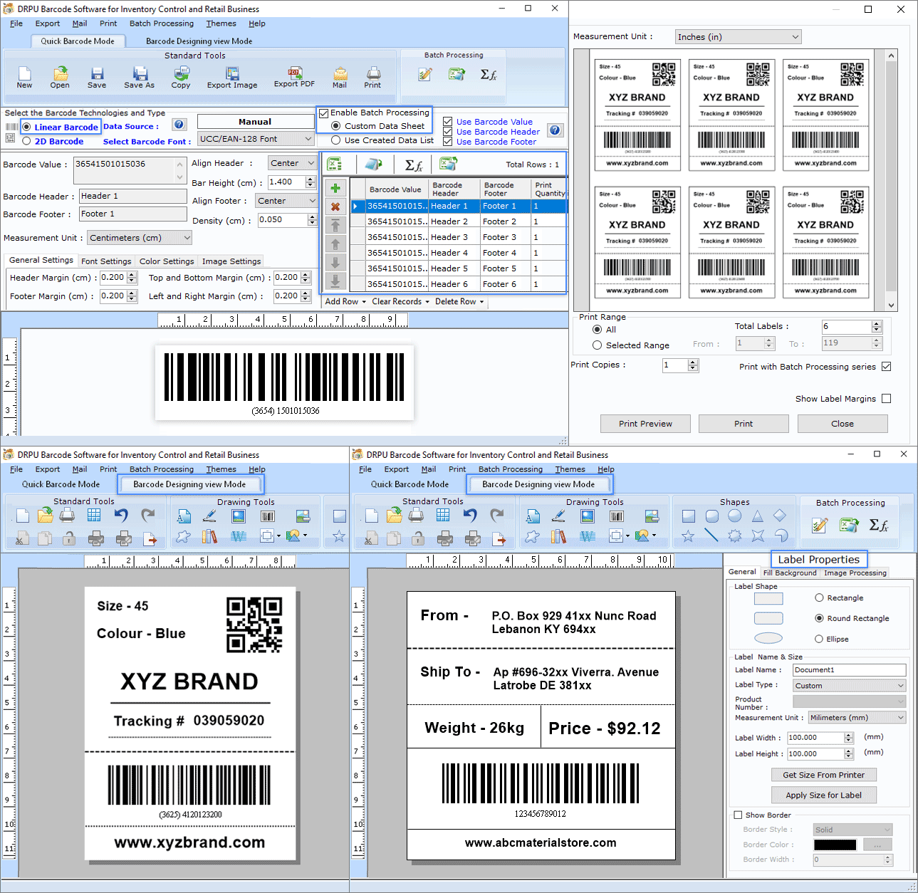 Barcode Generator for Inventory Control screenshot