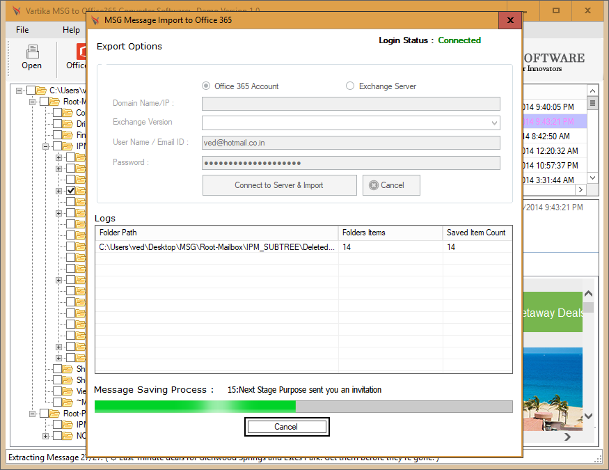Vartika MSG to Office 365 Converter screenshot