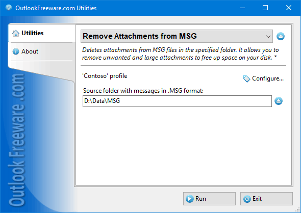 Remove Attachments from MSG for Outlook screenshot