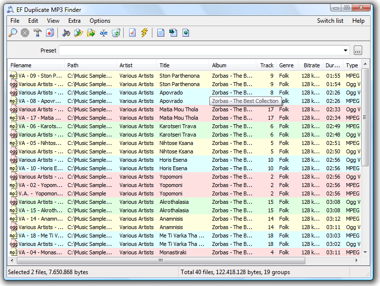 EF Duplicate MP3 Finder screenshot