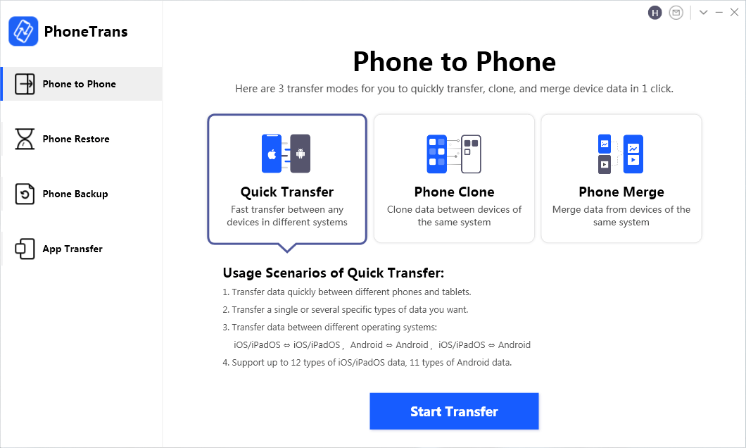 PhoneTrans screenshot