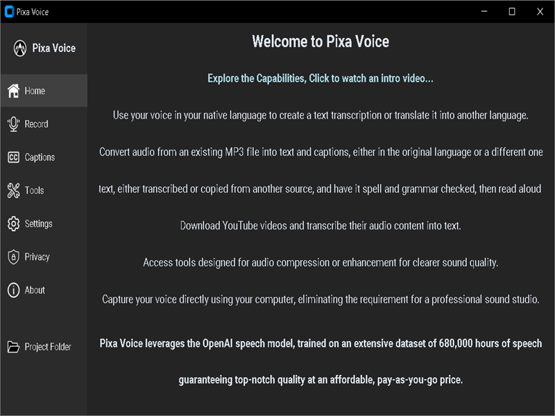 Pixa Voice for MacOS screenshot