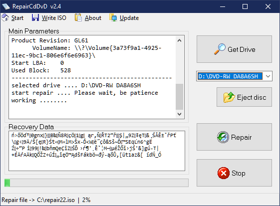 RepairCdDvD screenshot