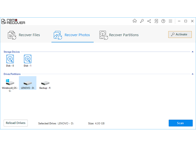 Remo Photo Recovery Software screenshot