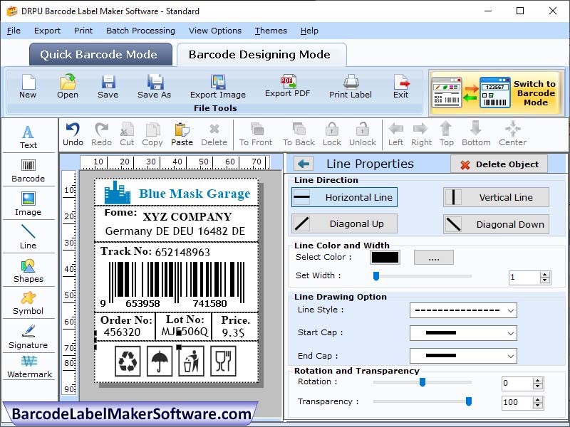 Barcode Label Software Standard Edition screenshot