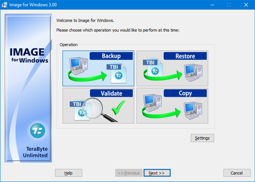 TeraByte Drive Image Backup and Restore screenshot