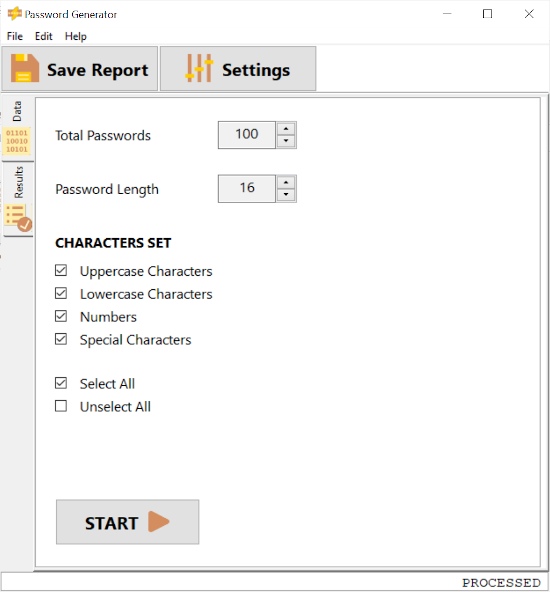 Metamorphosec Password Generator screenshot