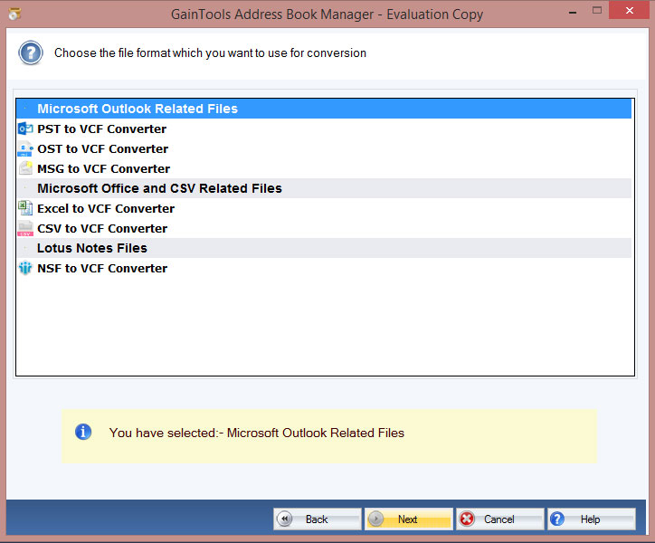 GainTools Address Book Manager screenshot