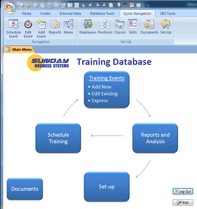 SBS Training Database screenshot