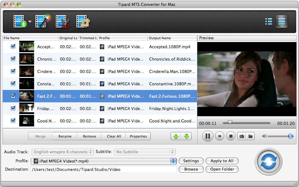 Tipard MTS Converter for Mac screenshot