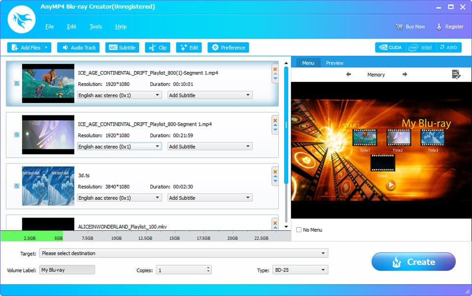 AnyMP4 Blu-ray Creator screenshot