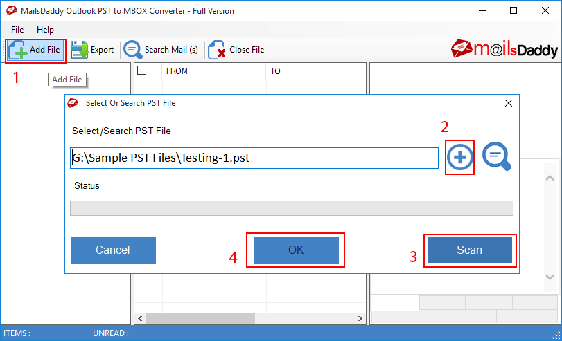 MailsDaddy Outlook PST to MBOX Converter screenshot